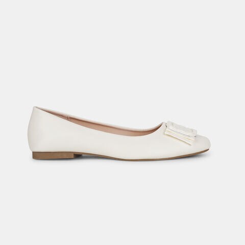 Bata off-white casual ballerina flats for women